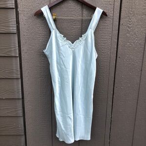 Adonna slip dress women’s size large blue greenish coquette